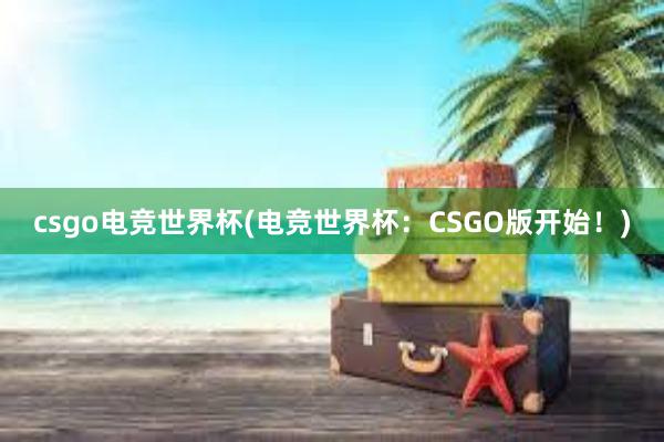 csgo电竞世界杯(电竞世界杯：CSGO版开始！)