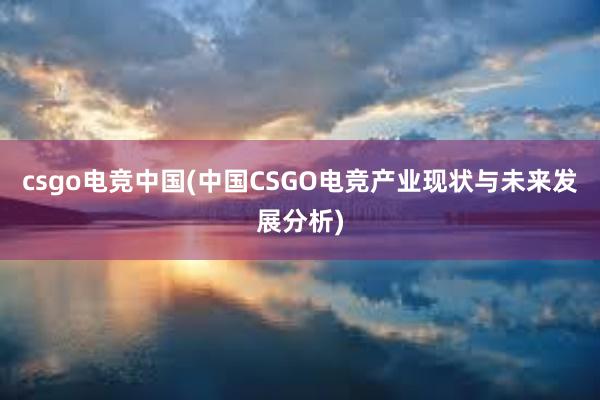 csgo电竞中国(中国CSGO电竞产业现状与未来发展分析)