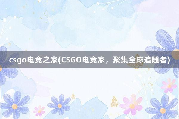 csgo电竞之家(CSGO电竞家，聚集全球追随者)