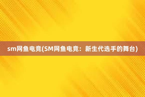 sm网鱼电竞(SM网鱼电竞：新生代选手的舞台)