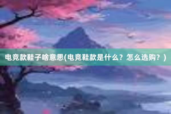 电竞款鞋子啥意思(电竞鞋款是什么？怎么选购？)