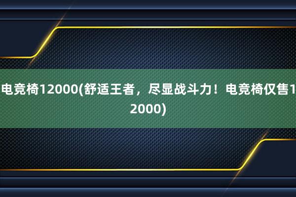 电竞椅12000(舒适王者，尽显战斗力！电竞椅仅售12000)