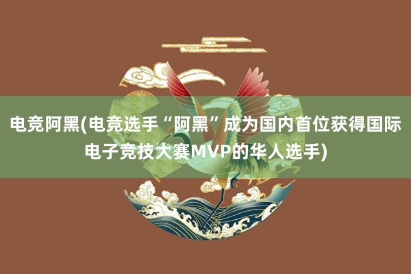 电竞阿黑(电竞选手“阿黑”成为国内首位获得国际电子竞技大赛MVP的华人选手)