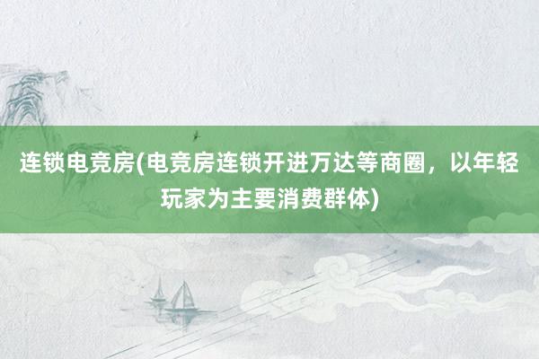 连锁电竞房(电竞房连锁开进万达等商圈，以年轻玩家为主要消费群体)