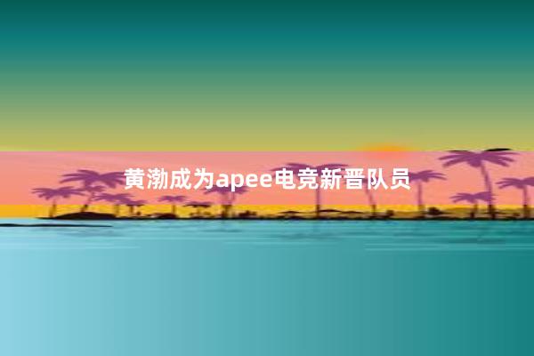 黄渤成为apee电竞新晋队员