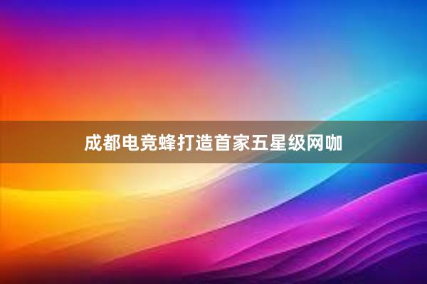 成都电竞蜂打造首家五星级网咖