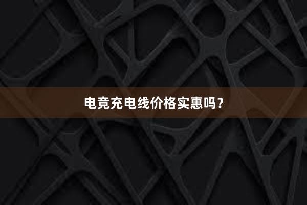 电竞充电线价格实惠吗？