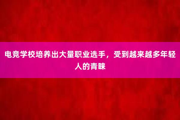 电竞学校培养出大量职业选手，受到越来越多年轻人的青睐