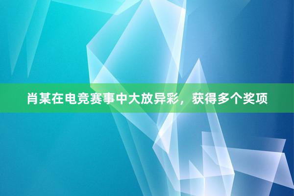 肖某在电竞赛事中大放异彩，获得多个奖项