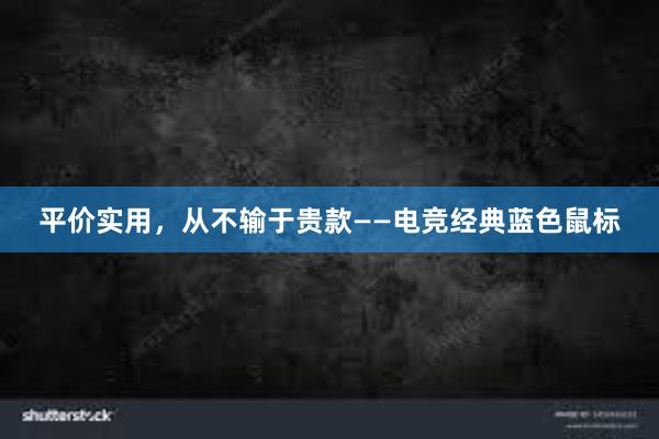 平价实用，从不输于贵款——电竞经典蓝色鼠标