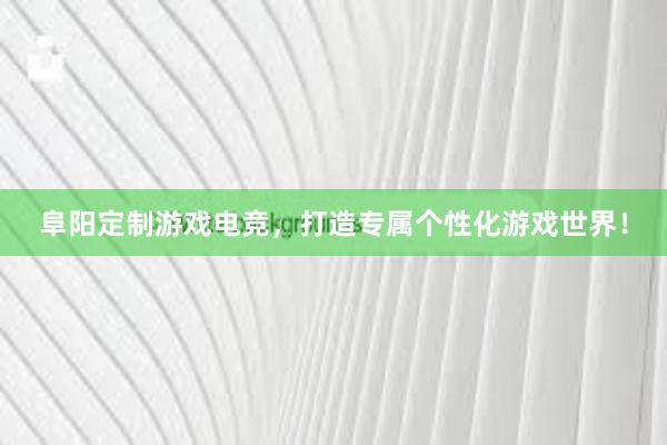 阜阳定制游戏电竞，打造专属个性化游戏世界！